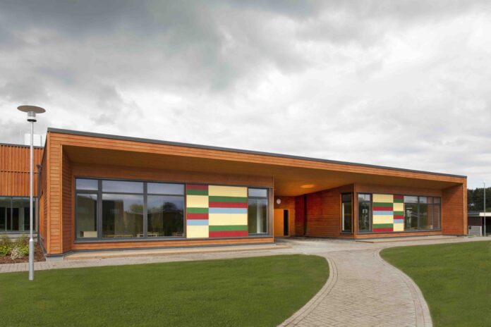 Estonia,Front Entrance to an Elementary School